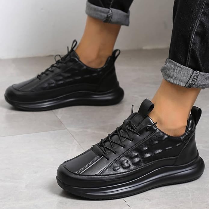 Men’s Casual Cowhide Leather Air Cushion Shoes – Comfortable Everyday Walking Sneakers