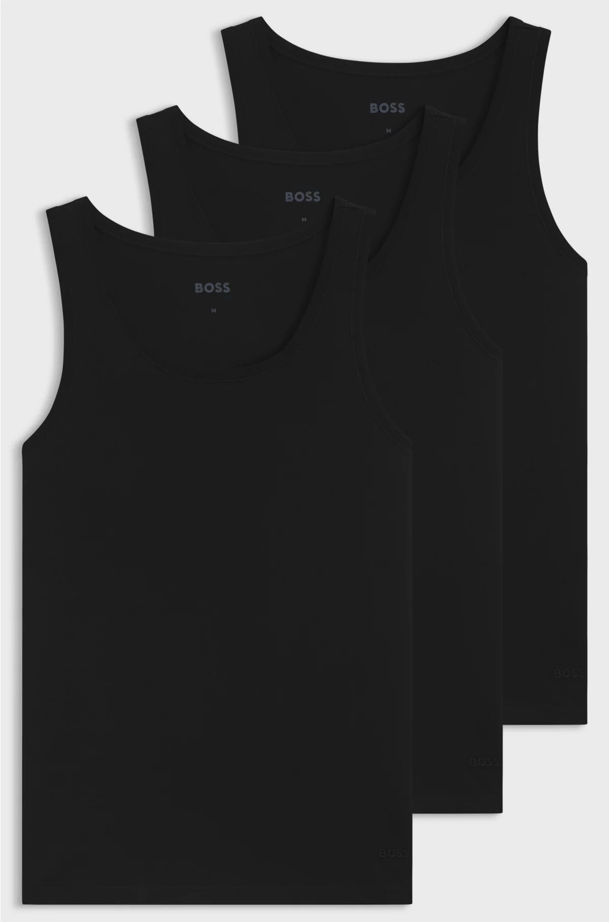 THREE-PACK OF COTTON UNDERWEAR VESTS WITH EMBROIDERED LOGOS