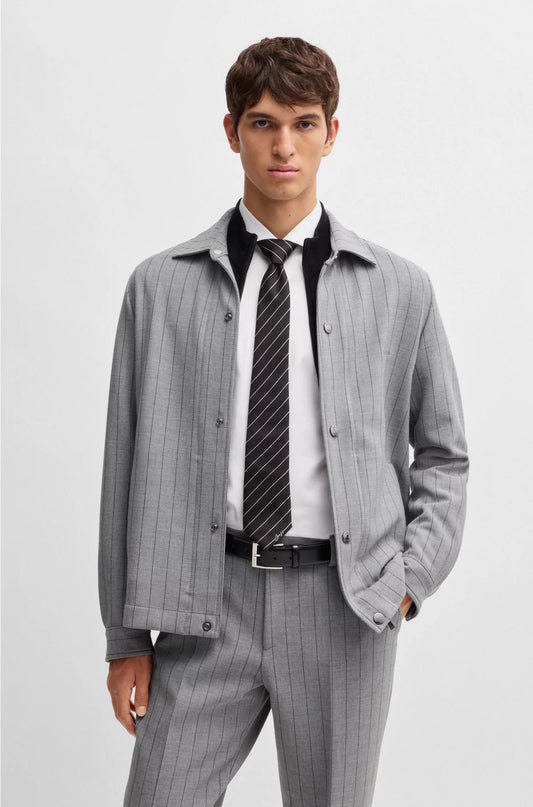 SILK-JACQUARD TIE WITH DIAGONAL STRIPES