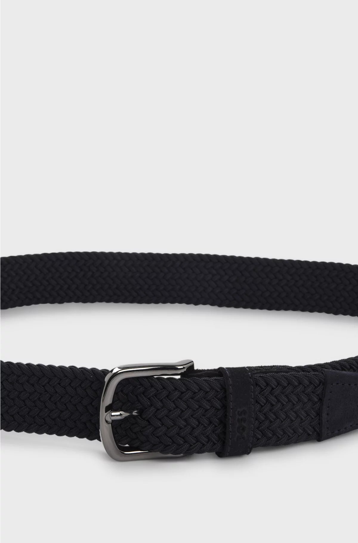 WOVEN BELT WITH LEATHER TRIMS