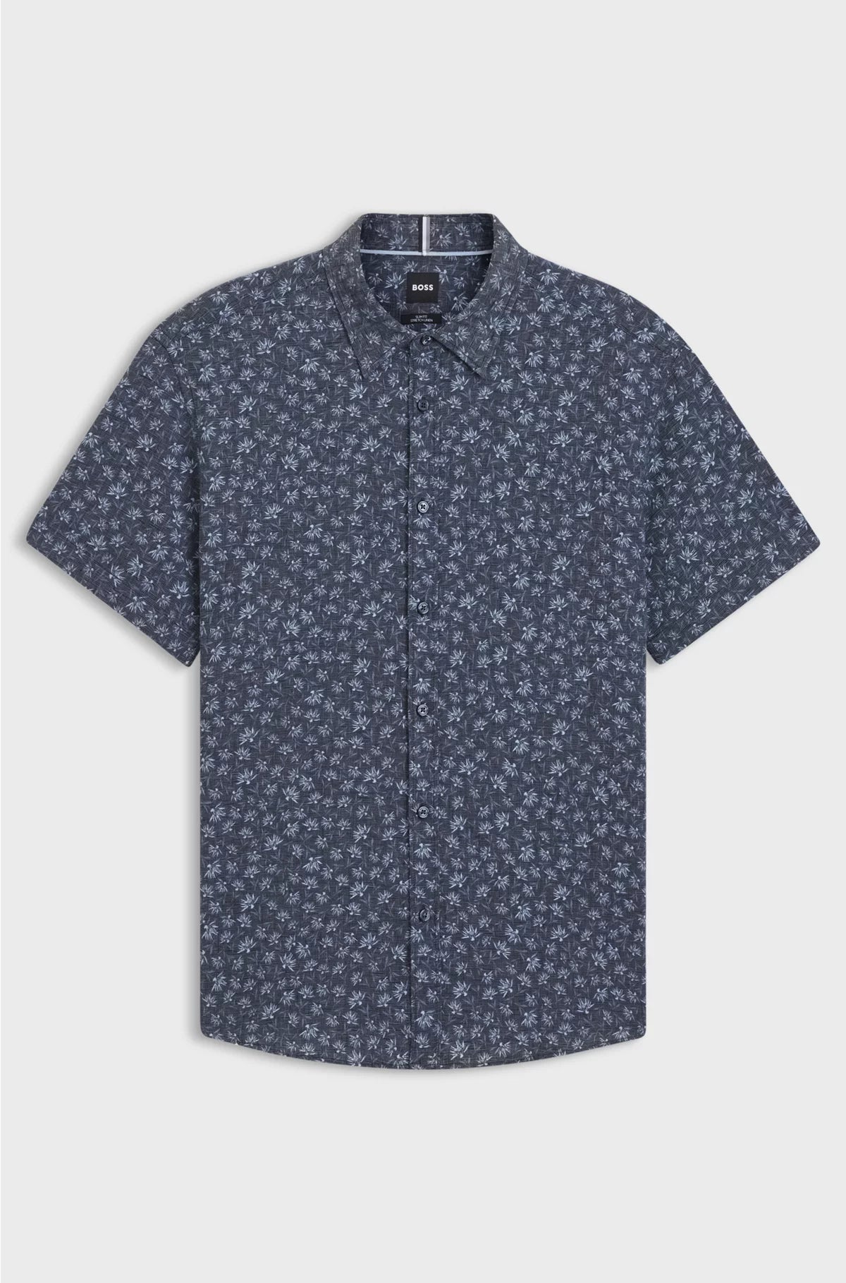 SLIM-FIT SHIRT IN FLORAL-PRINT STRETCH LINEN