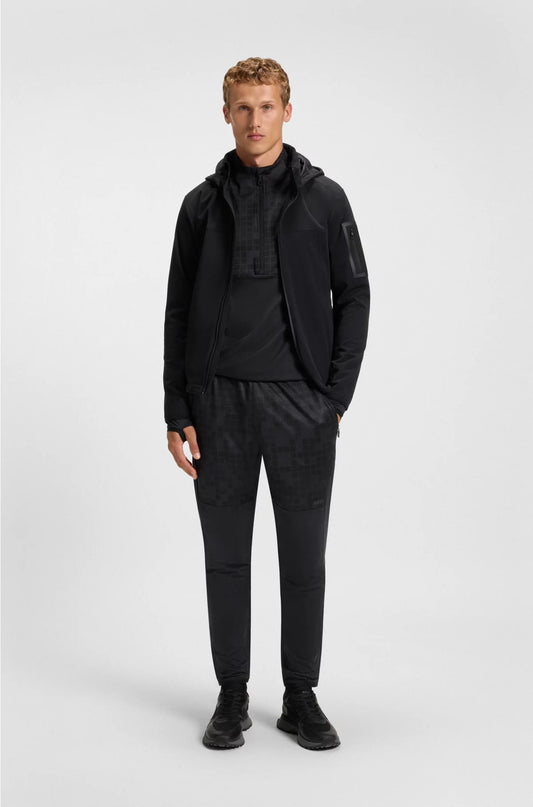 ACTIVE TRACKSUIT BOTTOMS IN GRAPHIC-PRINT PERFORMANCE FABRIC