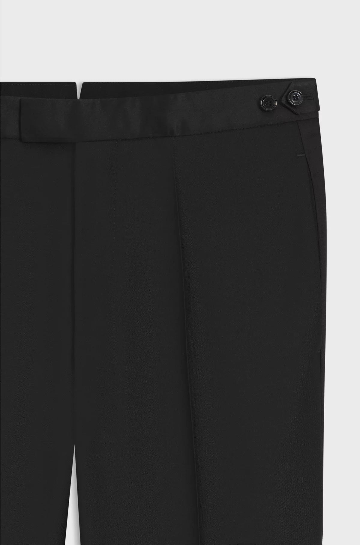 WOOL-BLEND TROUSERS WITH SILK TRIMS