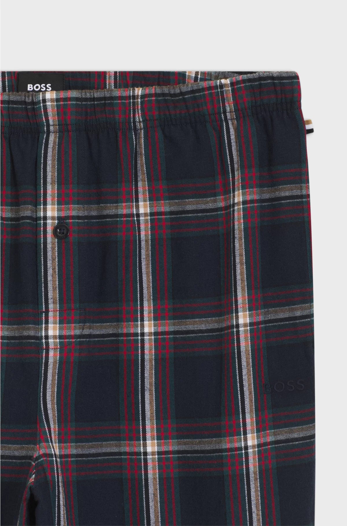 COTTON-BLEND PYJAMA BOTTOMS WITH PLAIN CHECK