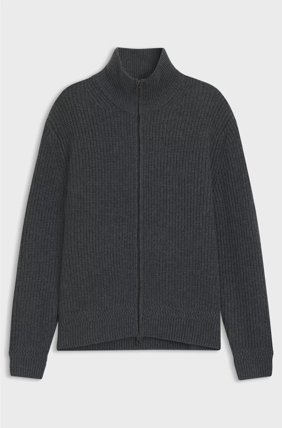 ZIP-UP CARDIGAN IN WOOL AND CASHMERE