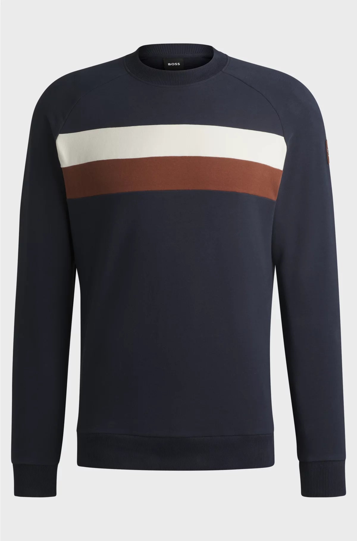 EQUESTRIAN STRETCH-COTTON SWEATSHIRT WITH BLOCK STRIPES