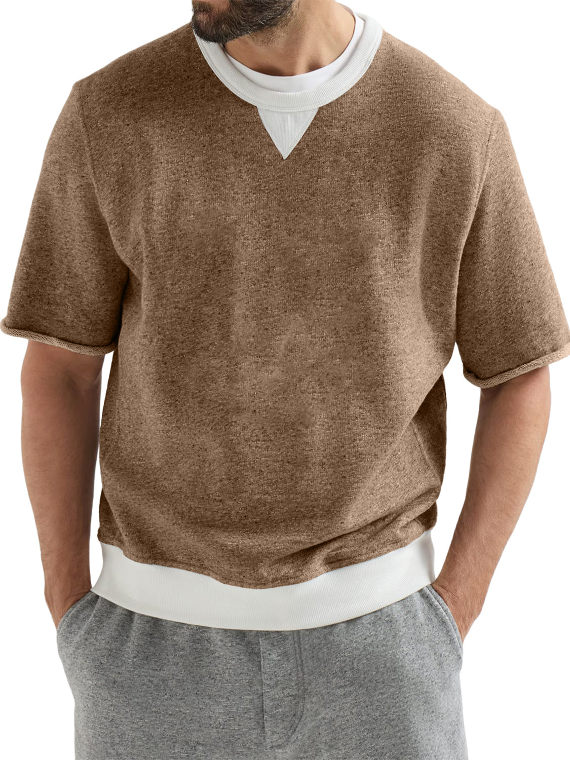 Men's French-style Terry Cloth Athletic T-shirt