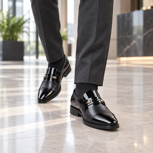 Men’s High-Shine Slip-On Dress Shoes | Black & Espresso Brown