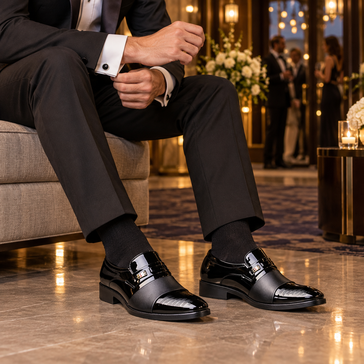 Men’s High-Shine Slip-On Dress Shoes | Black & Espresso Brown