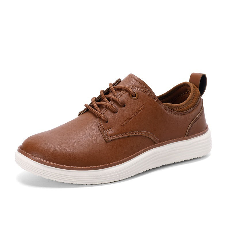 Men’s Comfortable Lace-Up Brogue Sneakers – Genuine Leather, Arch Support, Wide-Toe Fit, Shock-Absorbing Sole for All-Day Comfort