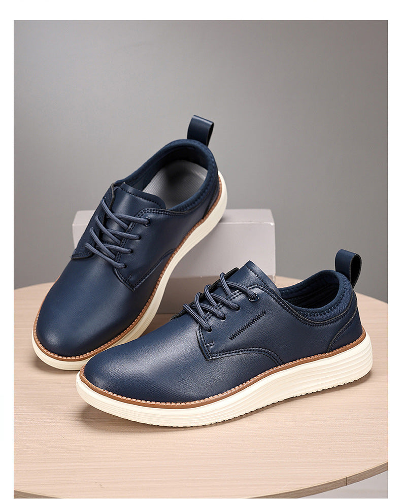 Men’s Comfortable Lace-Up Brogue Sneakers – Genuine Leather, Arch Support, Wide-Toe Fit, Shock-Absorbing Sole for All-Day Comfort
