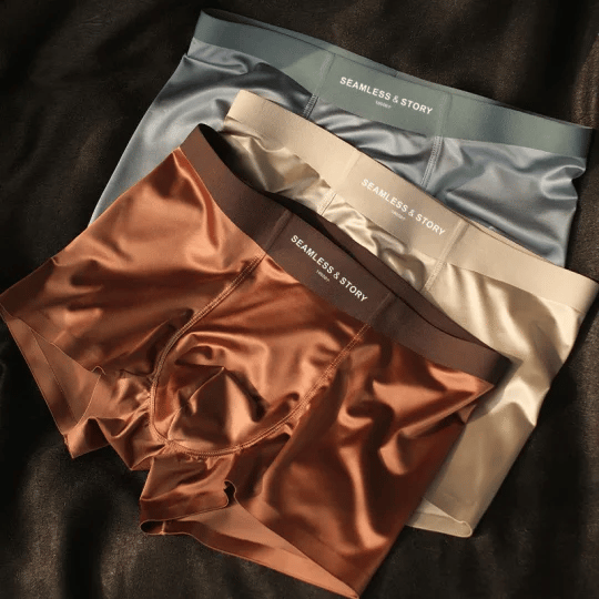 Elegant Silk Men's Ice Silk Underwear Mulberry Silk Antimicrobial Men's Boxer Briefs