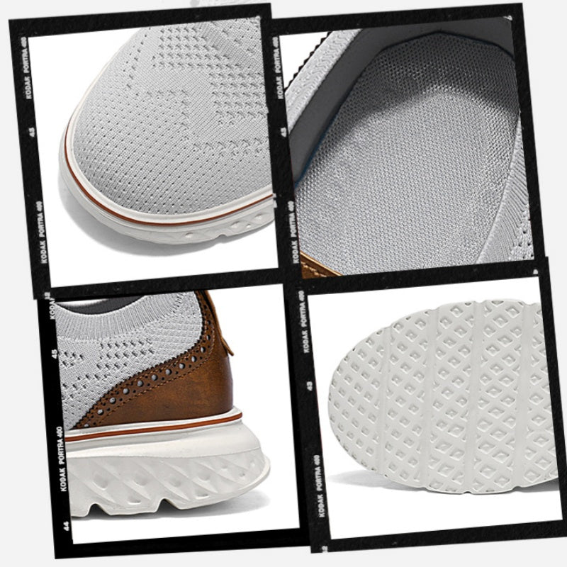 Men’s Knit Oxford Shoes – Lightweight Breathable Dress Sneakers
