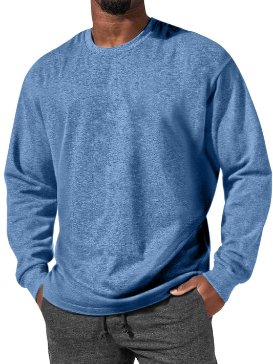Men's Simple Everyday Comfortable Round Neck Long Sleeve T-shirt