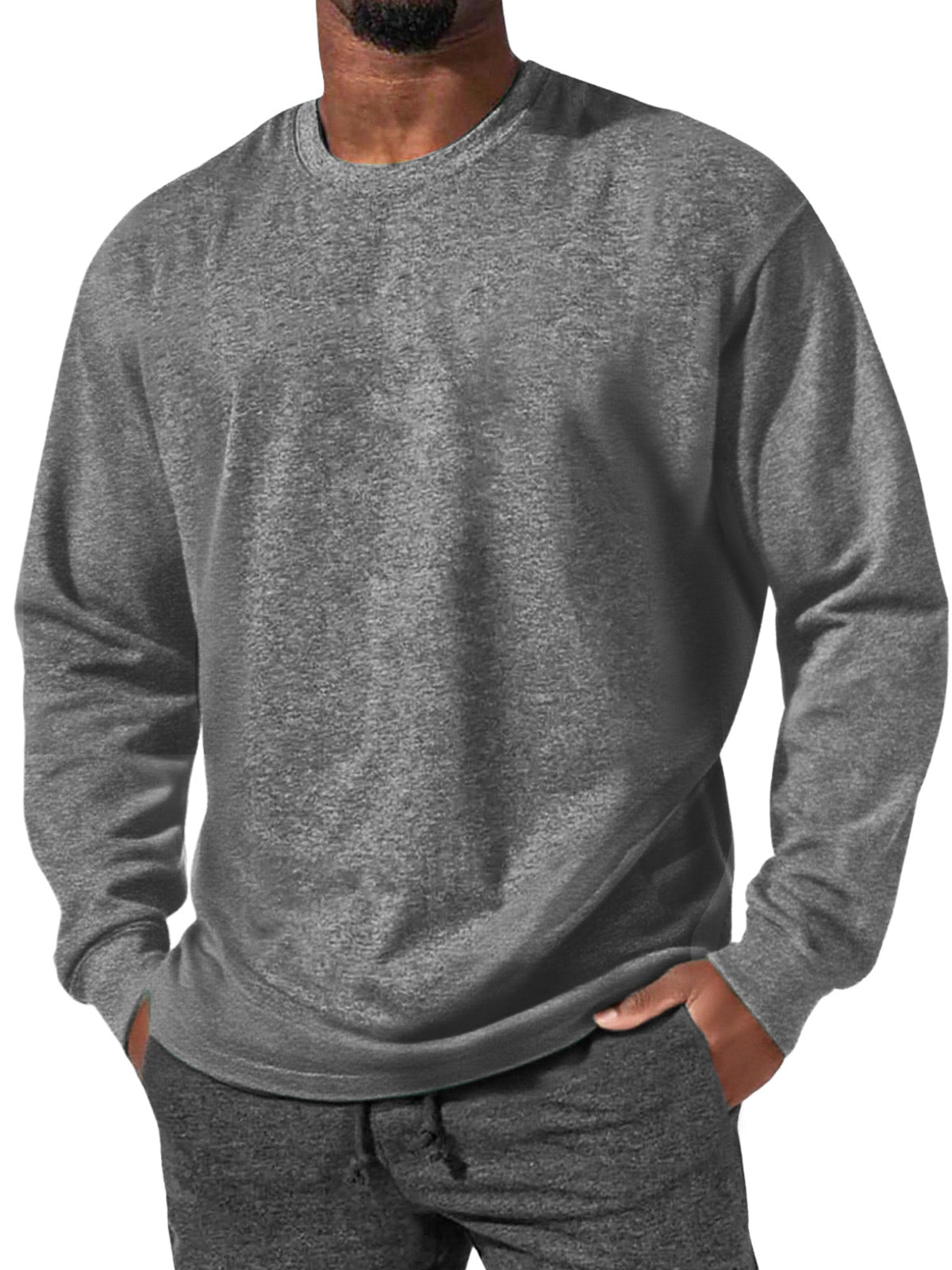 Men's Simple Everyday Comfortable Round Neck Long Sleeve T-shirt