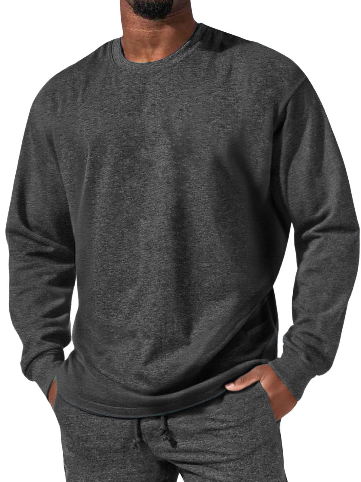 Men's Simple Everyday Comfortable Round Neck Long Sleeve T-shirt