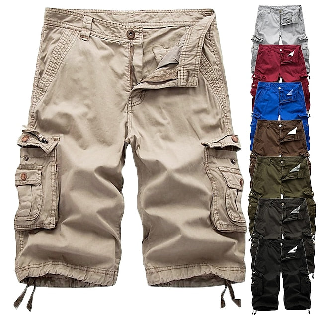 Men’s Cotton Cargo Shorts – Multi-Pocket Casual Summer Shorts