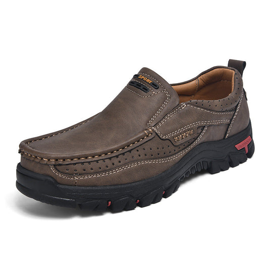 Mitchell Shoes Men's Non-slip Walking Leather Lightweight Breathable Casual Loafers