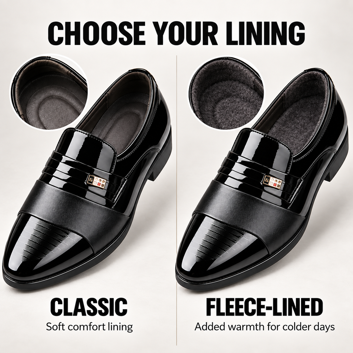 Men’s High-Shine Slip-On Dress Shoes | Black & Espresso Brown