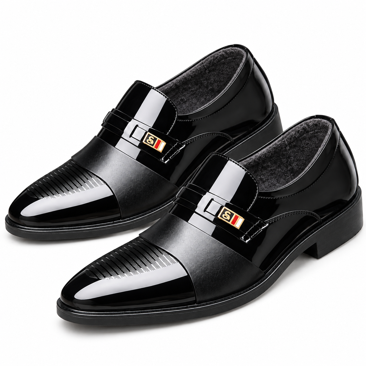 Men’s High-Shine Slip-On Dress Shoes | Black & Espresso Brown