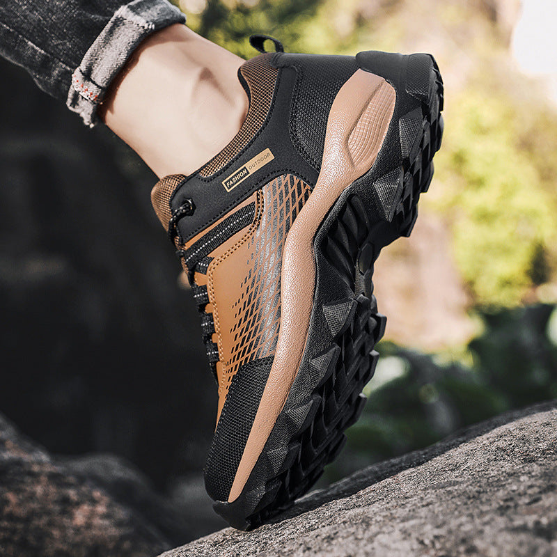 Men's Wear Resistant Waterproof Non-slip Anti-skid Anti-puncture Hiking Shoes Orthopedic Wide Toe Arch Support Walking Shoes