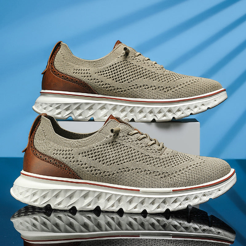 Men’s Knit Oxford Shoes – Lightweight Breathable Dress Sneakers