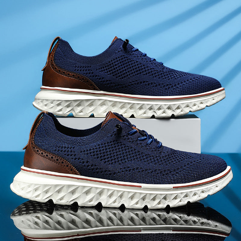 Men’s Knit Oxford Shoes – Lightweight Breathable Dress Sneakers