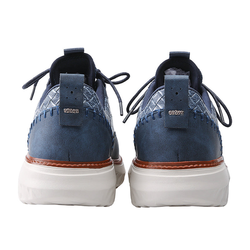Men’s Comfortable Lace-Up Brogue Sneakers – Ultra-Lightweight & Breathable Woven Upper, Arch Support, Wide-Toe Fit, Shock-Absorbing Sole for All-Day Comfort