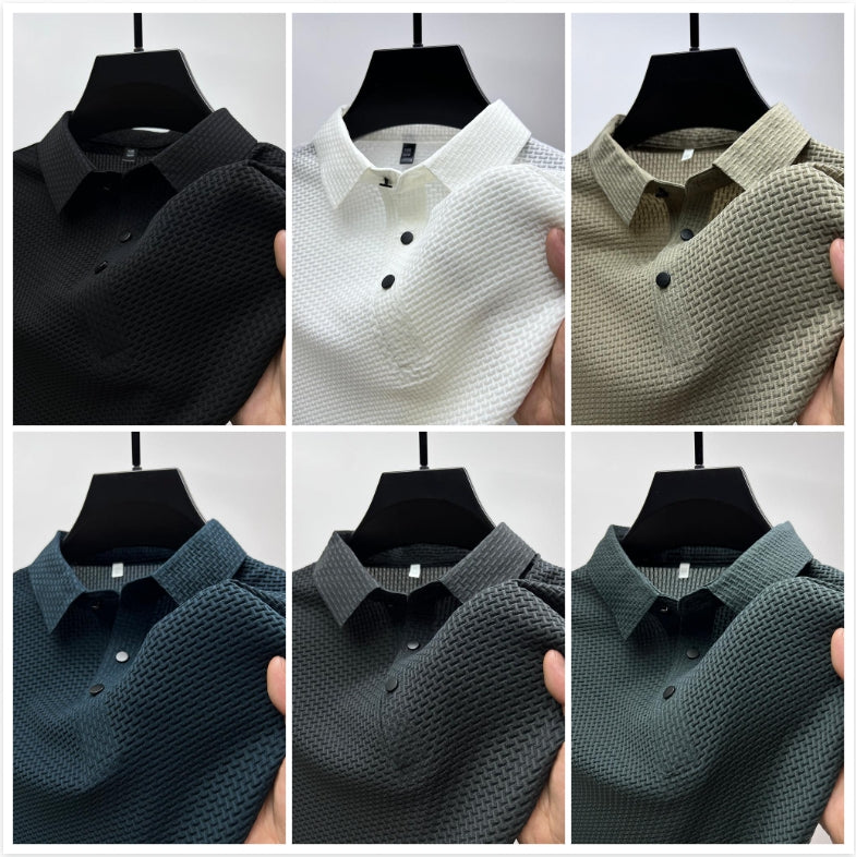 Men’s Ice Silk Polo Shirt – Breathable Summer Smart Casual Tee