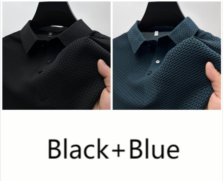 Men’s Ice Silk Polo Shirt – Breathable Summer Smart Casual Tee