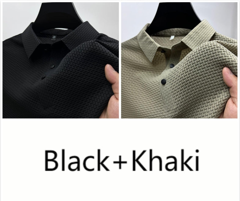 Men’s Ice Silk Polo Shirt – Breathable Summer Smart Casual Tee