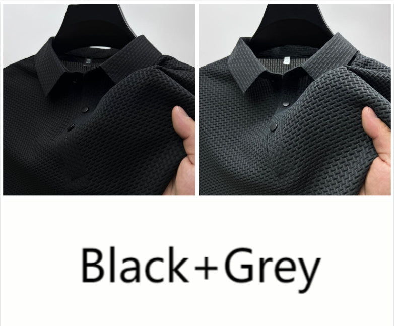 Men’s Ice Silk Polo Shirt – Breathable Summer Smart Casual Tee