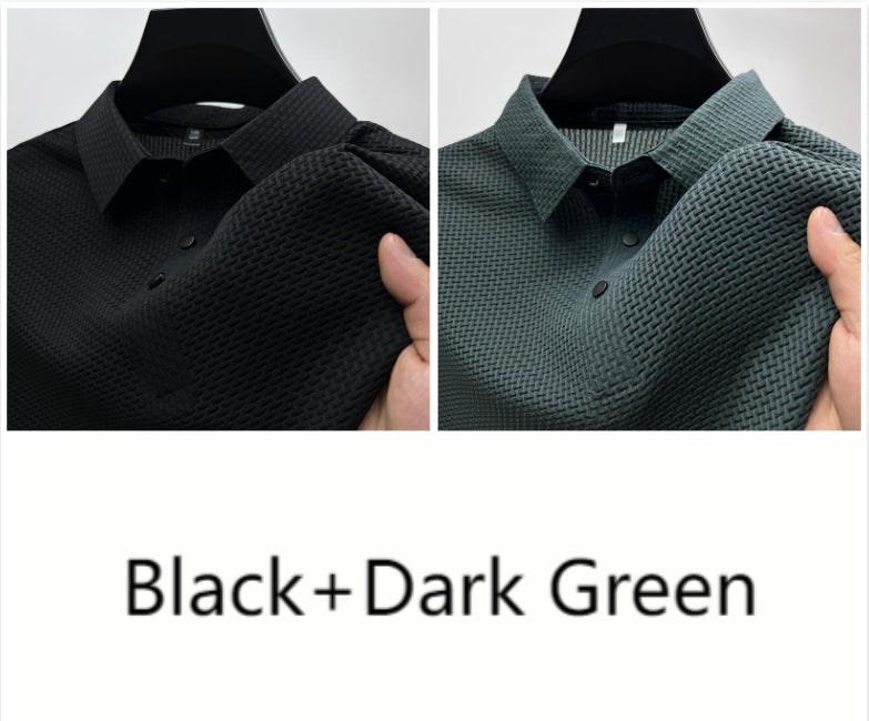 Men’s Ice Silk Polo Shirt – Breathable Summer Smart Casual Tee