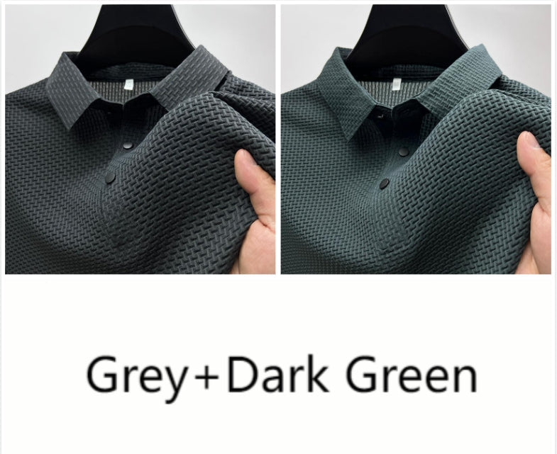 Men’s Ice Silk Polo Shirt – Breathable Summer Smart Casual Tee