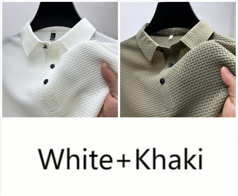 Men’s Ice Silk Polo Shirt – Breathable Summer Smart Casual Tee