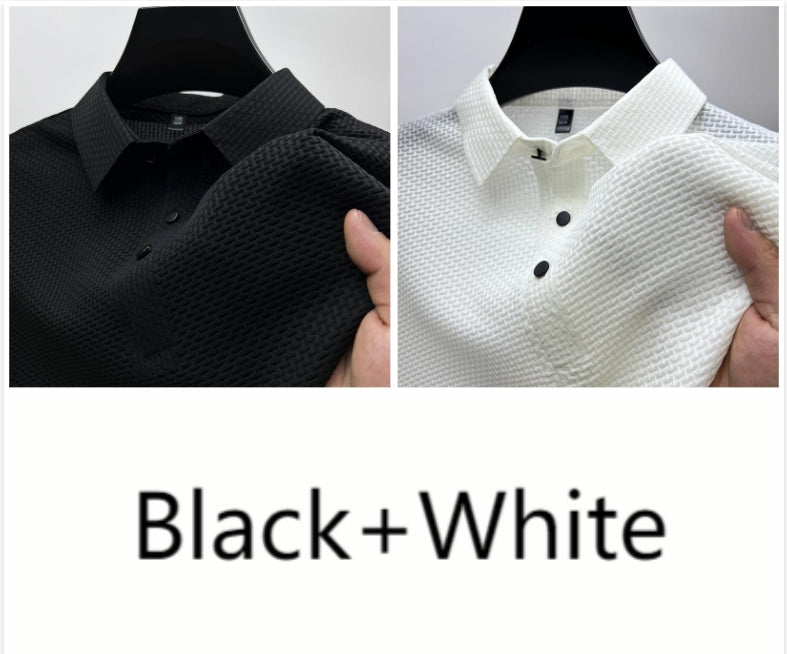 Men’s Ice Silk Polo Shirt – Breathable Summer Smart Casual Tee