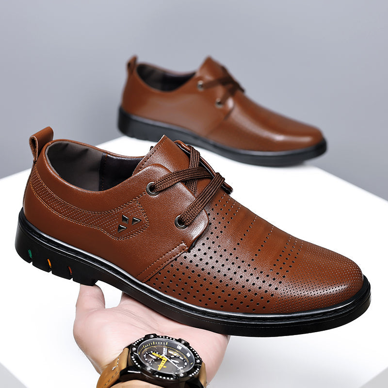 Men’s Comfortable Leather Shoes With Arch Support & A Roomier Fit
