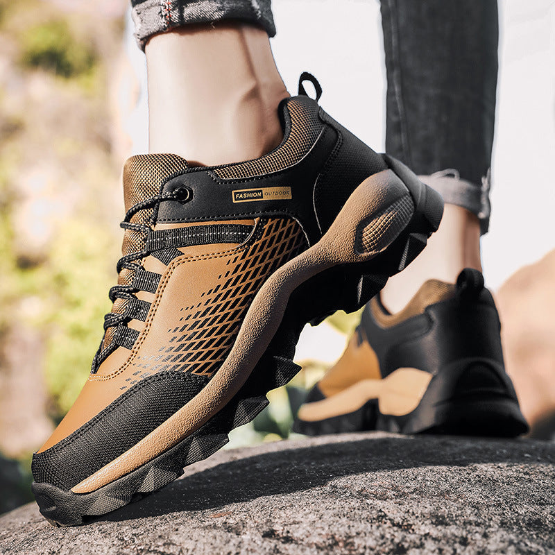 Men's Wear Resistant Waterproof Non-slip Anti-skid Anti-puncture Hiking Shoes Orthopedic Wide Toe Arch Support Walking Shoes