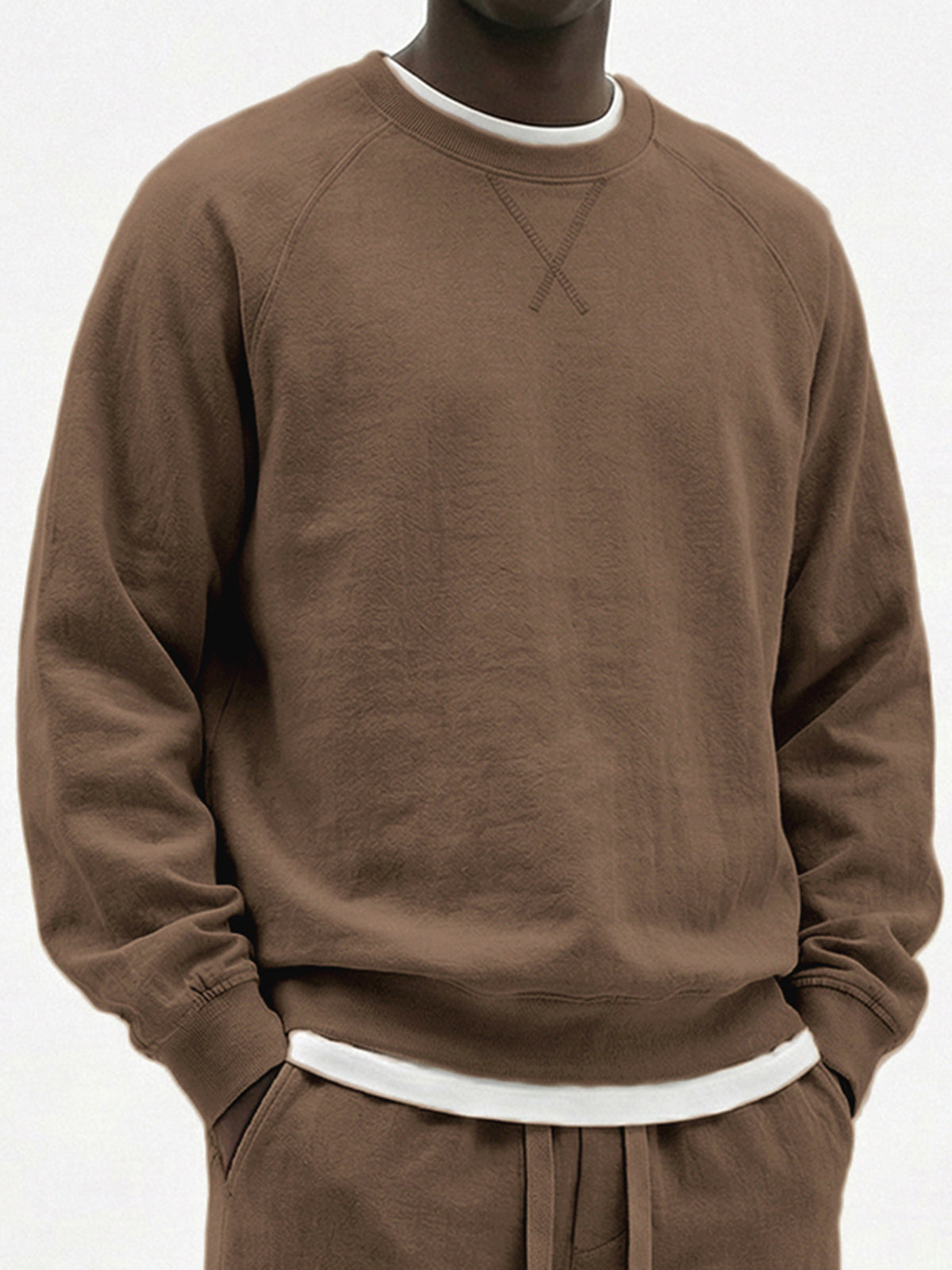 Men's Casual Cotton Embroidered Patchwork Long-Sleeve T-Shirt