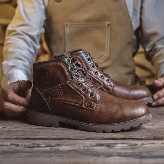 Genuine Leather Men’s Boots Fashion Men’s Casual Leather Shoes British Style Male Boots High Quality Shoes for Men Vintage Boots
