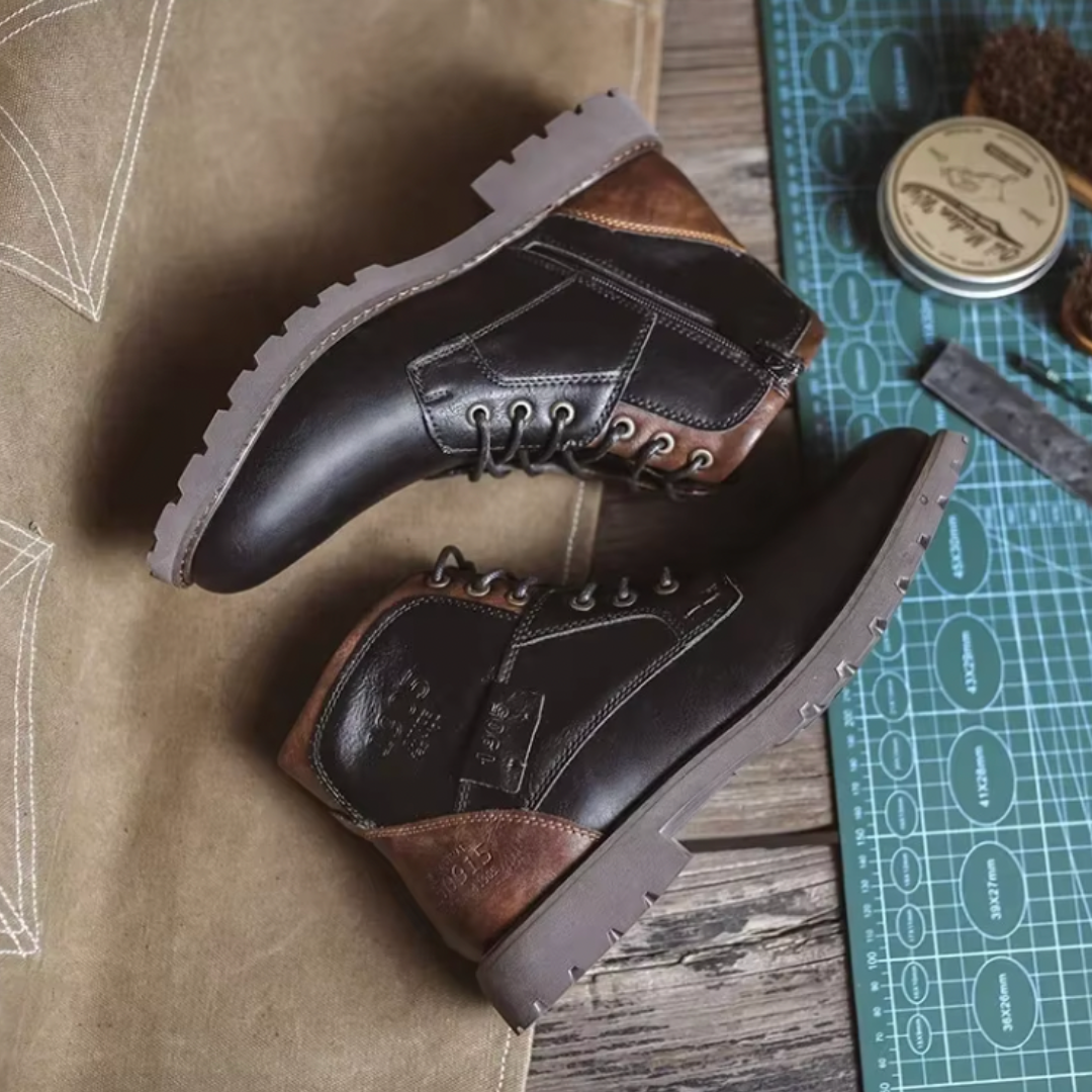 Genuine Leather Men’s Boots Fashion Men’s Casual Leather Shoes British Style Male Boots High Quality Shoes for Men Vintage Boots