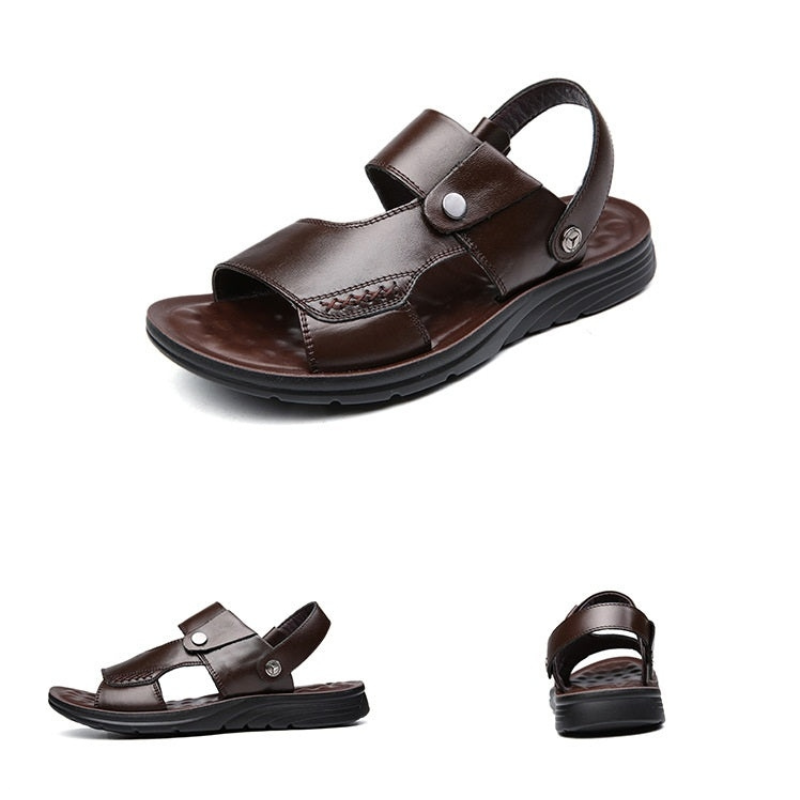 Ultra-Comfort Men’s Leather Fisherman Sandals - Non-Slip & Breathable