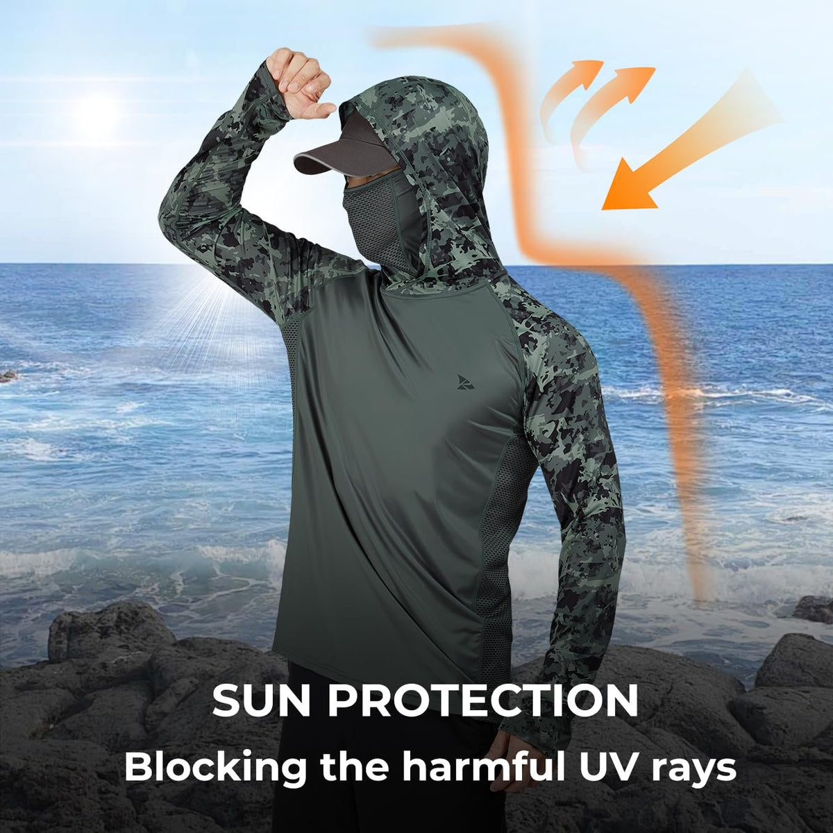 Sun Hoodie with Built-In Face Cover