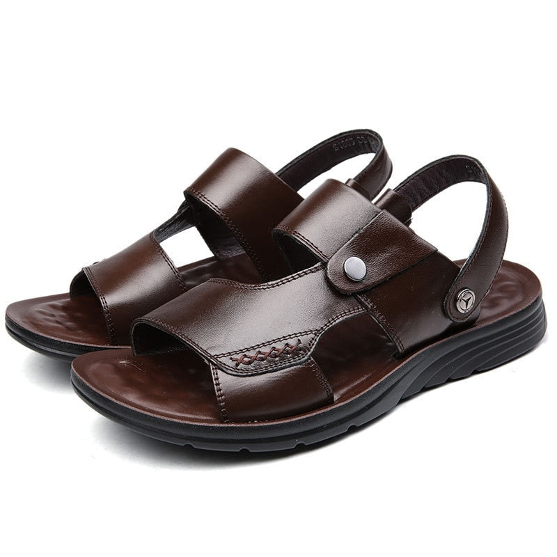 Ultra-Comfort Men’s Leather Fisherman Sandals - Non-Slip & Breathable