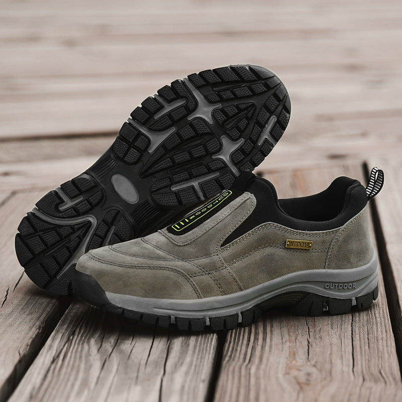 Men's Orthopedic Slip-On Winter Walking Shoes - Fleece-Lined, Waterproof & Anti-Slip Rubber Sole