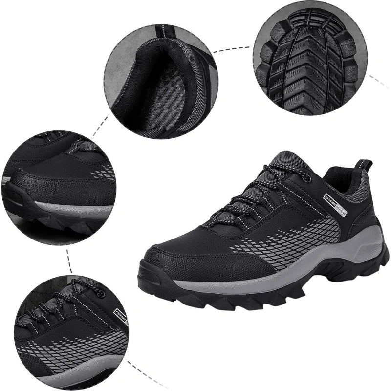 Men's Wear Resistant Waterproof Non-slip Anti-skid Anti-puncture Hiking Shoes Orthopedic Wide Toe Arch Support Walking Shoes