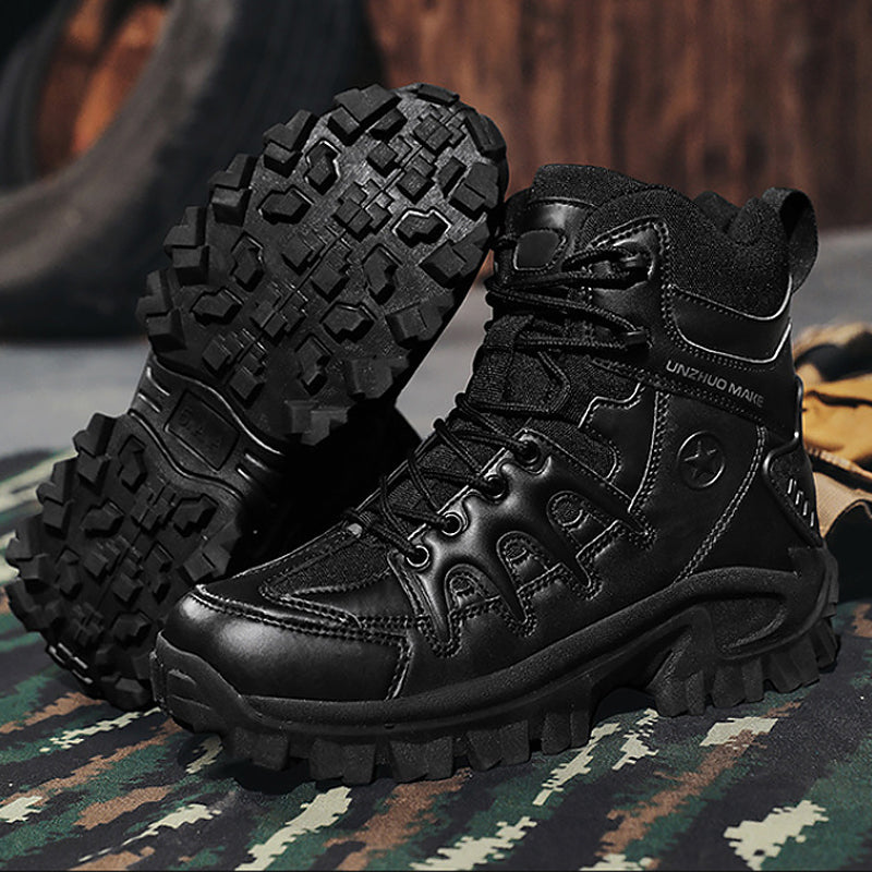 Men Combat Boots Waterproof Non-Slip Hiking Boots Anti-Puncture Anti-Sprain Work Boots