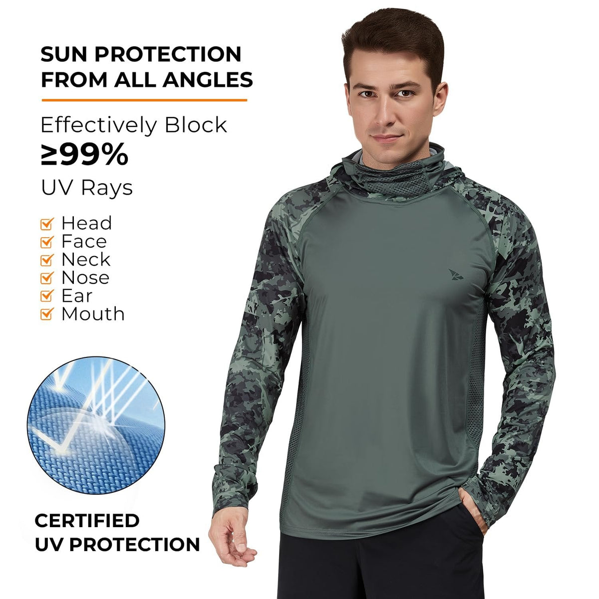 Sun Hoodie with Built-In Face Cover