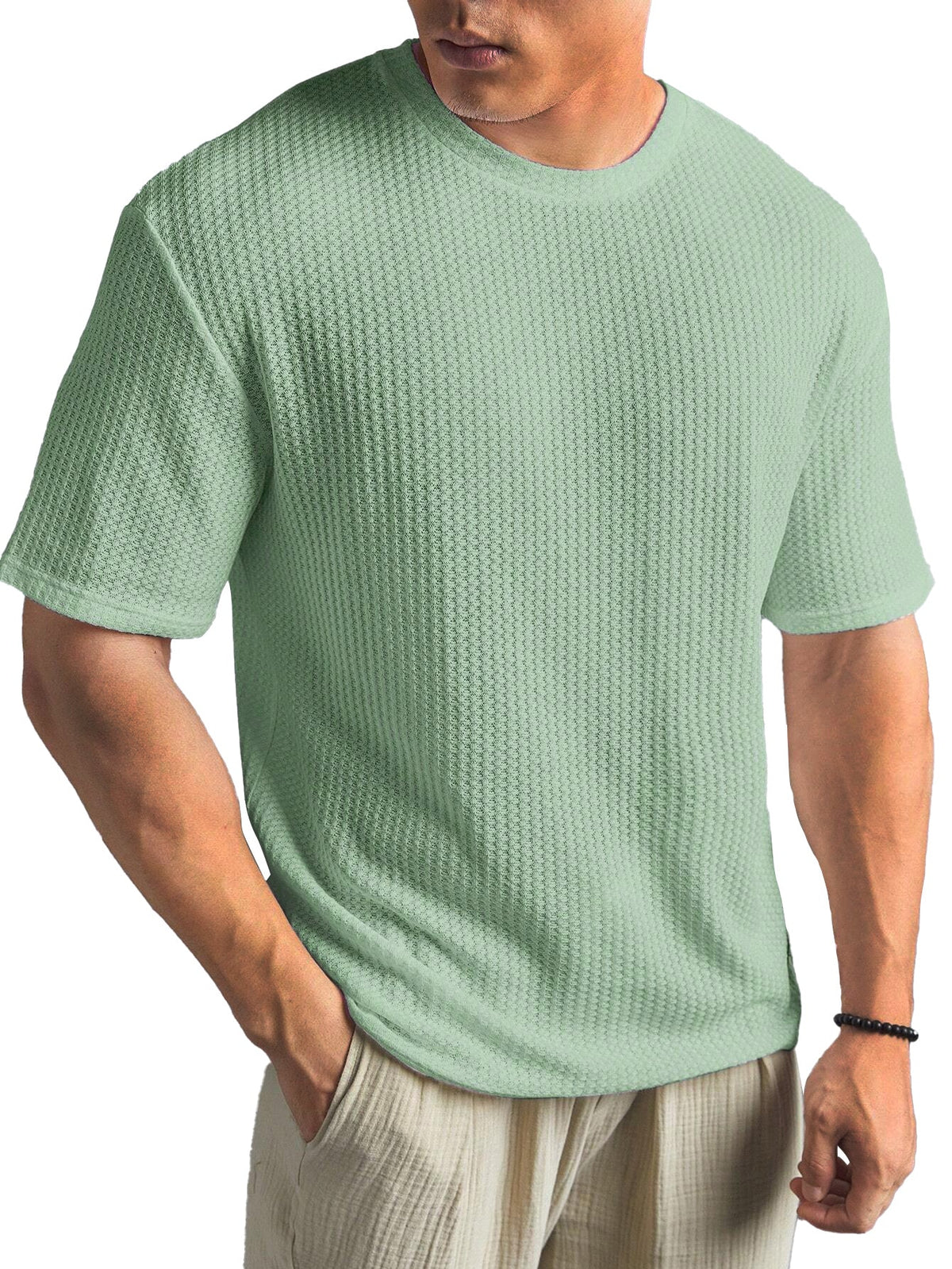 Men's Fashionable Basic Round Neck Short Sleeve T-Shirt