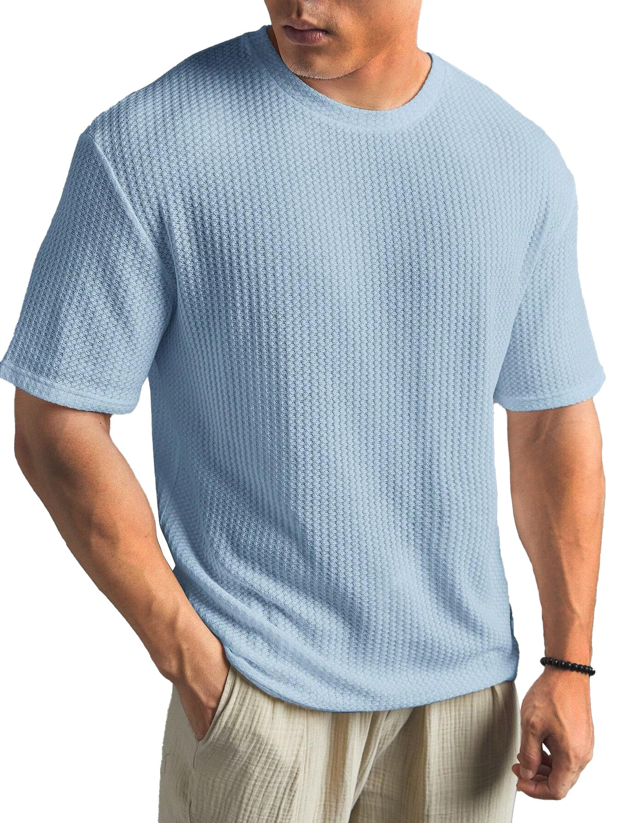 Men's Fashionable Basic Round Neck Short Sleeve T-Shirt
